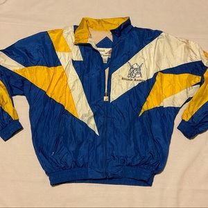 VTG 90’s Pro Celebrity WindBreaker Mens XL Blue/Yellow Double Lined Vikings
